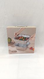 کاسه رنده دار چهار تکه مربع استیل - تصویر 2