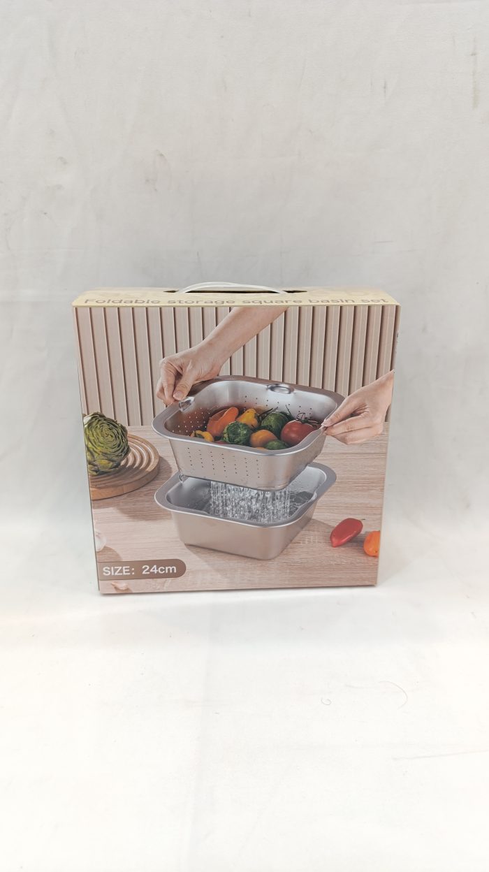 کاسه رنده دار چهار تکه مربع استیل - تصویر 2