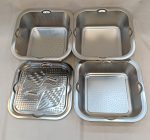 کاسه رنده دار چهار تکه مربع استیل - تصویر 3