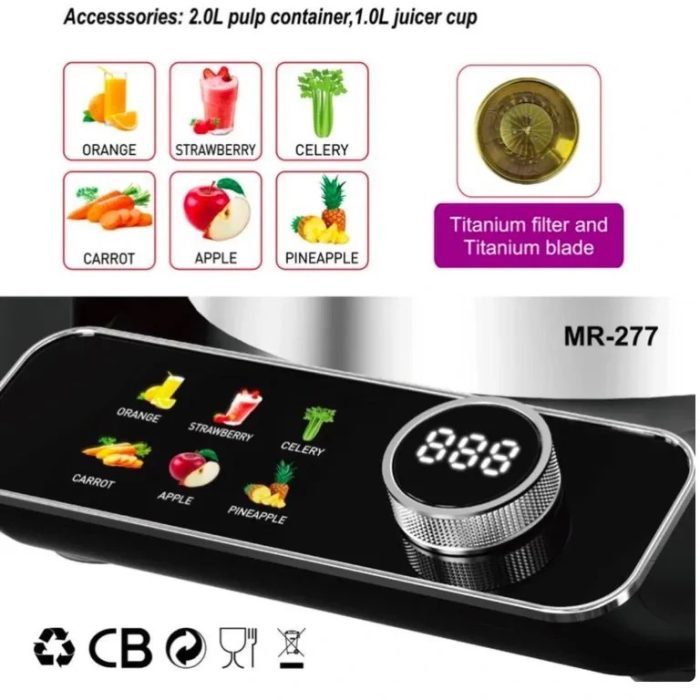 آبمیوه گیری مایر مدل MR277 ظرفیت ۲ لیتر تک کاره - تصویر 4