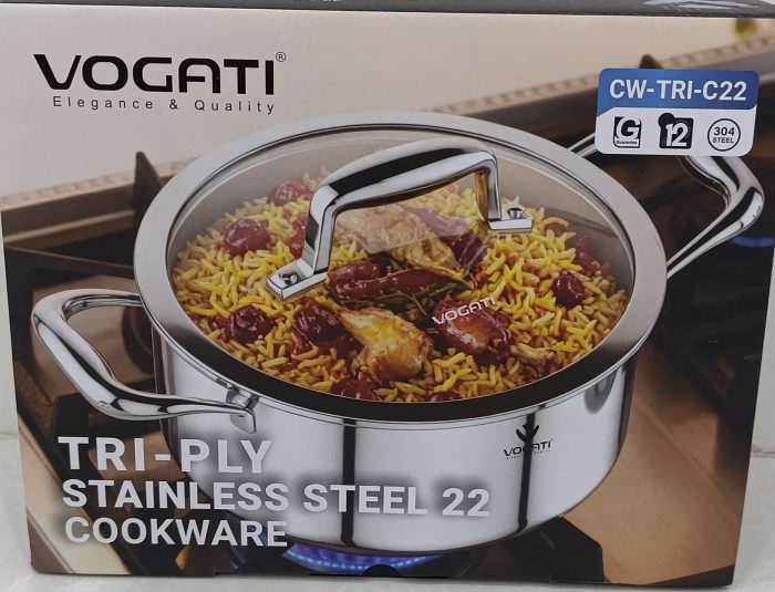 قابلمه تکی ووگاتی سایز 22 استیل کف لیزری - تصویر 1