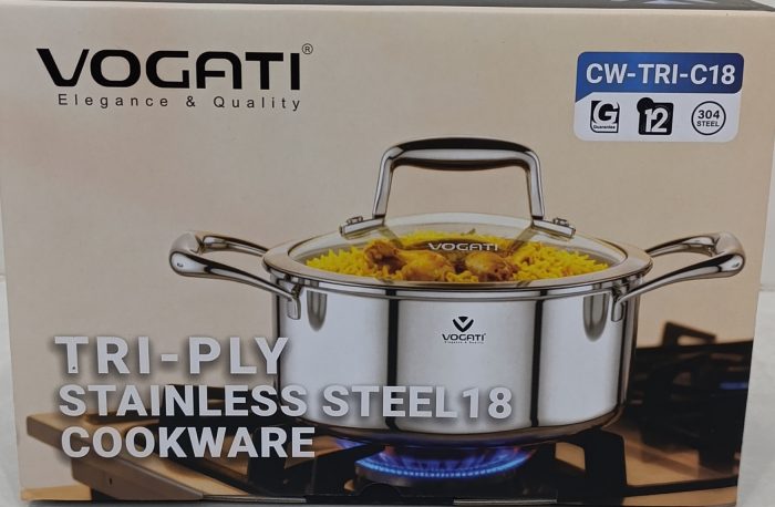 قابلمه تکی ووگاتی سایز 18 استیل کف لیزری - تصویر 1