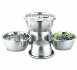 لگن استیل رنده‌دار مجموعه 6 عددی برند HTH