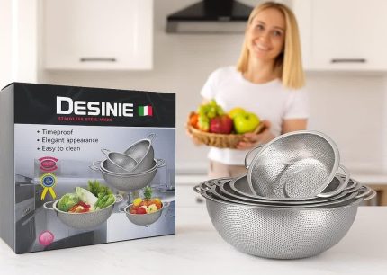 سرویس آبکش ۶ پارچه برند دسینی دسته دار ضد زنگ