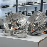 آبکش و لگن استیل 22 پارچه سنگین یونیک اصل لبه دار | Unique Germany