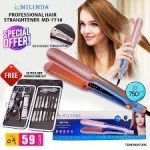 اتو مو حالت دهنده موی میلیندا MD-7718، حرارت سریع 750 درجه فارنهایت.